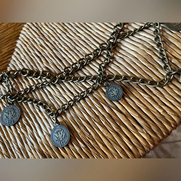 Vintage Antique Gold Coin Chain Belt - Belly Dance, Boho, Festival adjustable - Picture 9 of 10